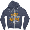 I'm a july woman I was born with my heart Zipper Hoodie