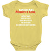 Smartass March Girl Baby Onesie