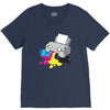 printer V-Neck Tee