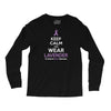 Keep Calm And Wear Lavender (For General Cancer Awareness) Long Sleeve Shirts