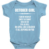 Super October Girl Baby Onesie