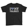 i love my soldier navy camouflage Youth Tee