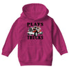 plays with trucks family matching Youth Hoodie