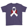 lung cancer white ribbon Youth Tee