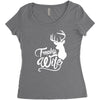 trophy wife deer Women's Triblend Scoop T-shirt
