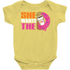 She Wants The D - Dunkin Donuts Baby Onesie