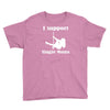 i support single moms stripper pole dancer funny saying Youth Tee
