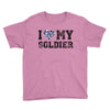 i love my soldier navy camouflage Youth Tee