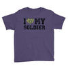 i love my soldier regular camouflage Youth Tee