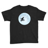 Biker Dinosaur - Dinosaur Riding A Bike To The Moon Youth Tee