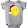 smiley face wears santa hat merry christmas Baby Onesie