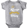 kings are born in may Baby Onesie