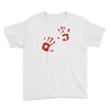 bloody hand print funny zombie kill undead blood horror killer Youth Tee