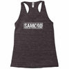 samcro funny retro biker gang sons fancy dress anarchy vintage Racerback Tank