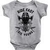 ride fast die young Baby Onesie