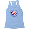 heart us flag 4th july fredom america usa Racerback Tank