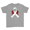 lung cancer white ribbon Youth Tee