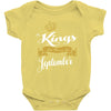kings are born in september Baby Onesie