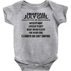 Smartass July Girl Baby Onesie