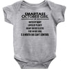 Smartass October Girl Baby Onesie