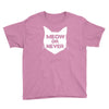 meow or never cat Youth Tee