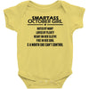 Smartass October Girl Baby Onesie
