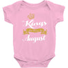 kings are born in august Baby Onesie