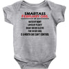 Smartass February Girl Baby Onesie