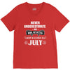 never underestimate an old man who was born in july V-Neck Tee