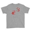 bloody hand print funny zombie kill undead blood horror killer Youth Tee