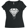 dripping diamond logo Women's Triblend Scoop T-shirt
