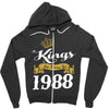 kings are born in 1988 Zipper Hoodie