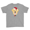 golden retriever dog with red santa's hat Youth Tee
