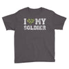 i love my soldier regular camouflage Youth Tee