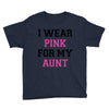 i wear pink for my aunt breast cancer Youth Tee