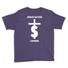 jesus saves i spend funny statement Youth Tee