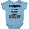 Super December Girl Baby Onesie