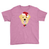 golden retriever dog with red santa's hat Youth Tee
