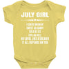Super July Girl Baby Onesie