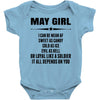 Super May Girl Baby Onesie