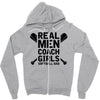 Real Men Coach Girls Softball Dad Zipper Hoodie