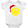 smiley face wears santa hat merry christmas Baby Onesie