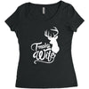 trophy wife deer Women's Triblend Scoop T-shirt