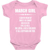 Super March Girl Baby Onesie