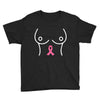 breast with pink ribbon Youth Tee