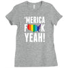 'MERICA FUCK YEAH! Ladies Fitted T-Shirt