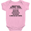 Smartass April Girl Baby Onesie