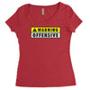 warning offensive mens funny Women's Triblend Scoop T-shirt