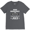 never underestimate an old man who was born in july V-Neck Tee