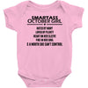 Smartass October Girl Baby Onesie